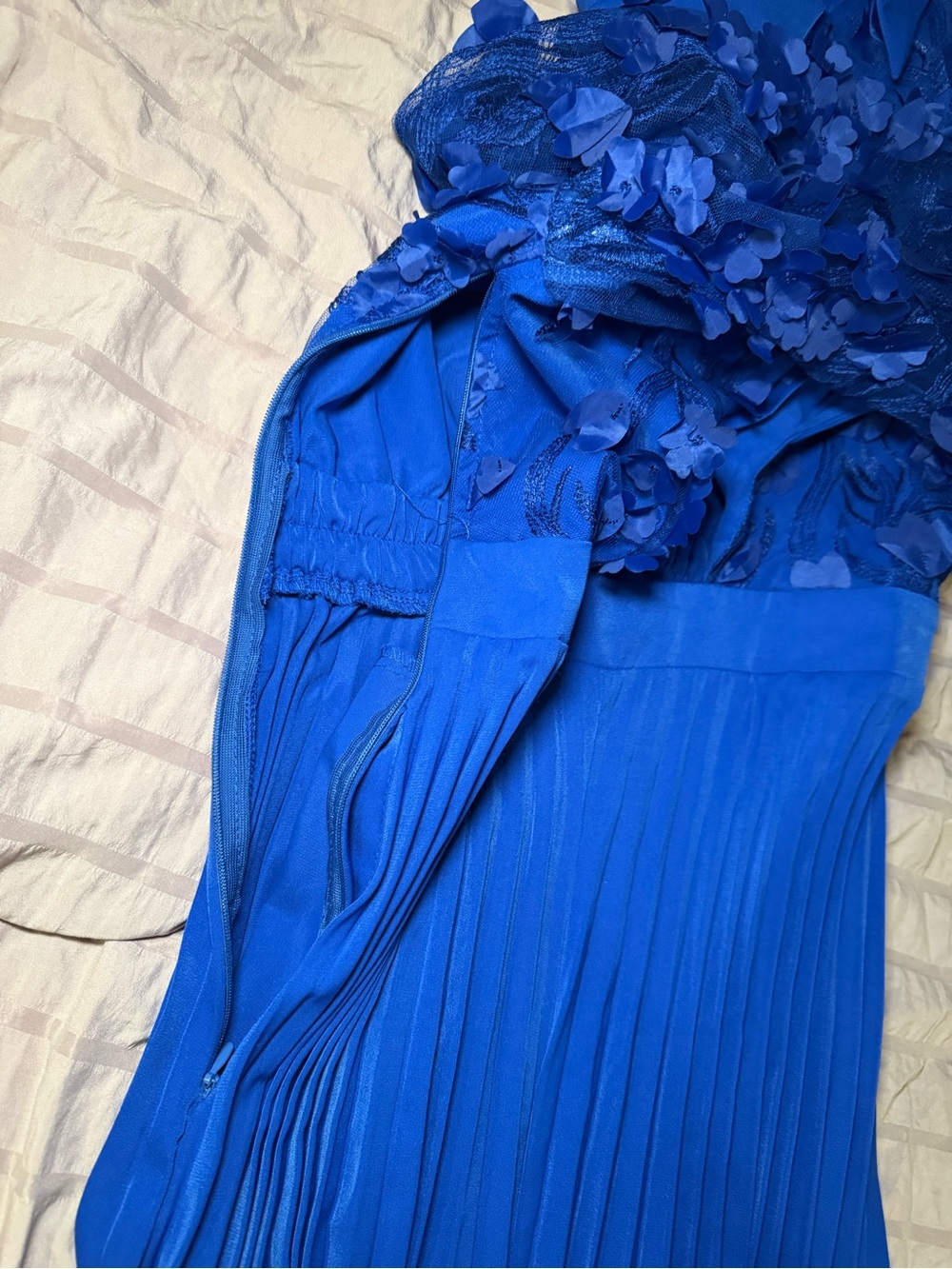 Chicme Royal Blue Pleated Wide-Leg Jumpsuit - Picture 12 of 12